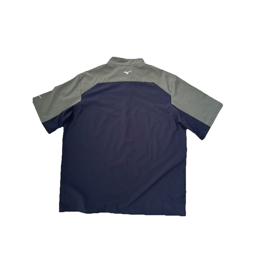 Mizuno Men's Pullover 1/4 Zip‎ Short Sleeve Blue Gray Patriots Top  Size 2XL - Picture 2 of 5